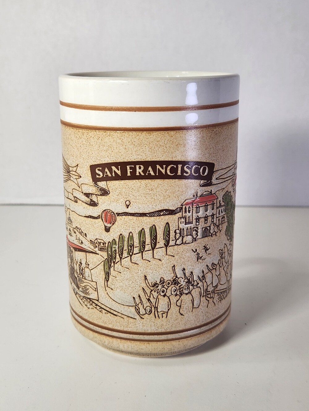 Mico Vintage San Francisco Scenic Decorated Ceramic 12 oz Coffee Mug Cup